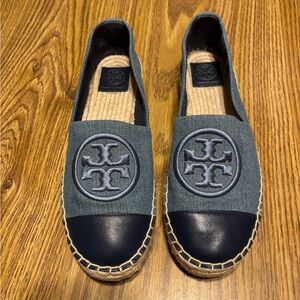 Tory Burch Navy Espadrille Shoes